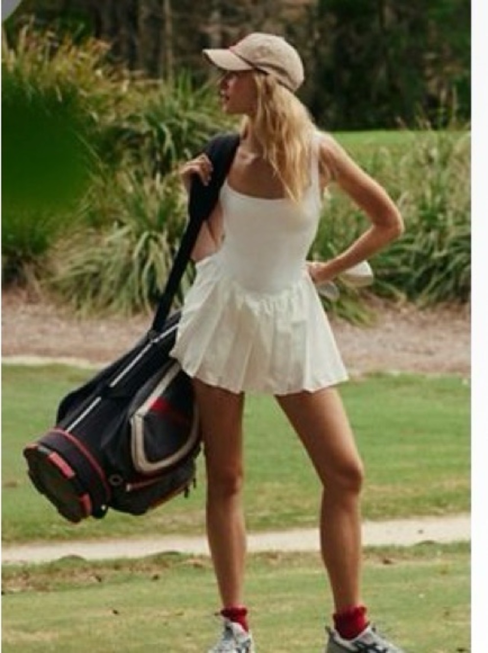 White Tennis Dress with Pleated Skirt